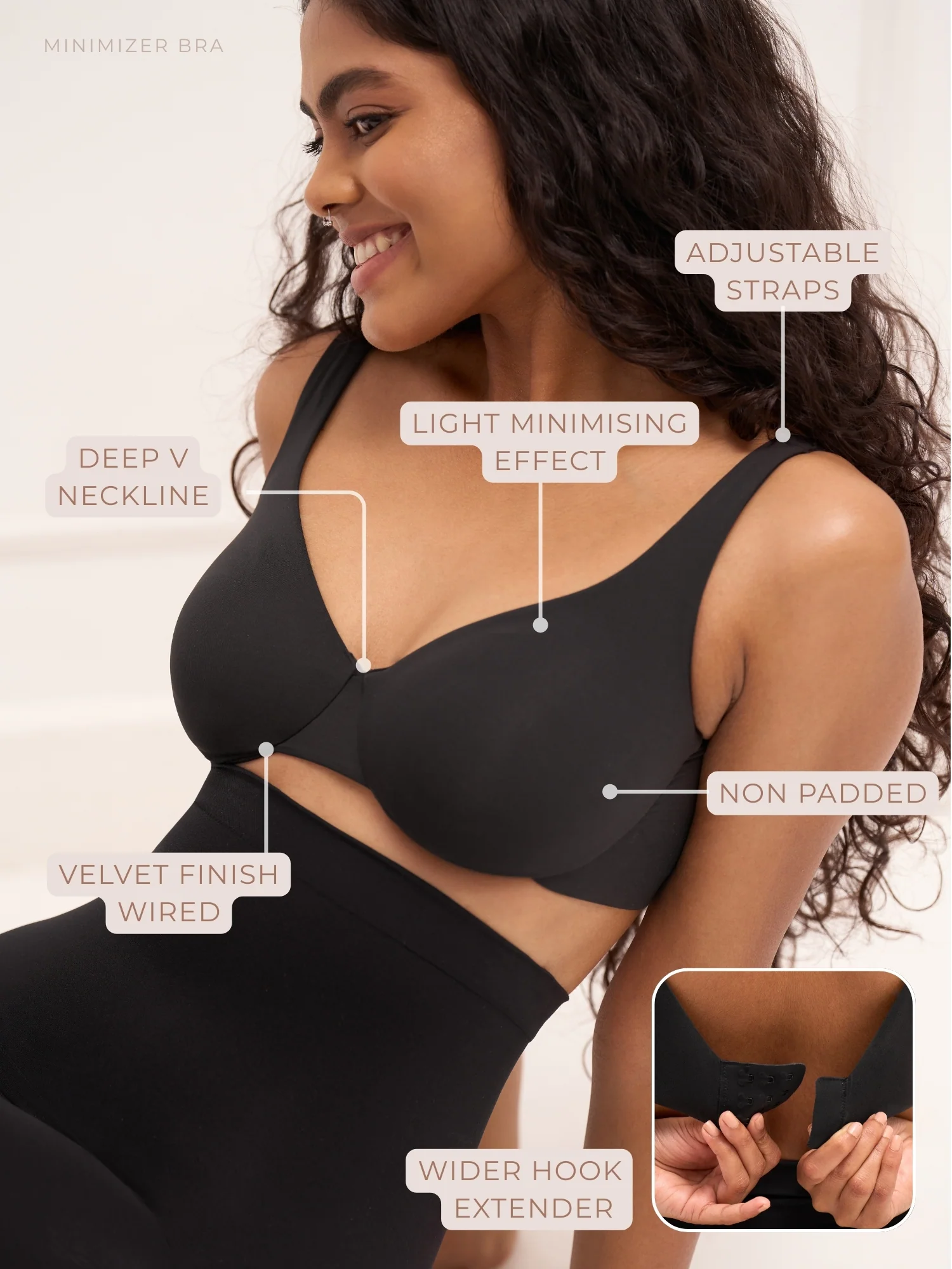 Minimizer Bra for Heavy Bust - Wired Non-Padded Full Coverage Bra - Image 15